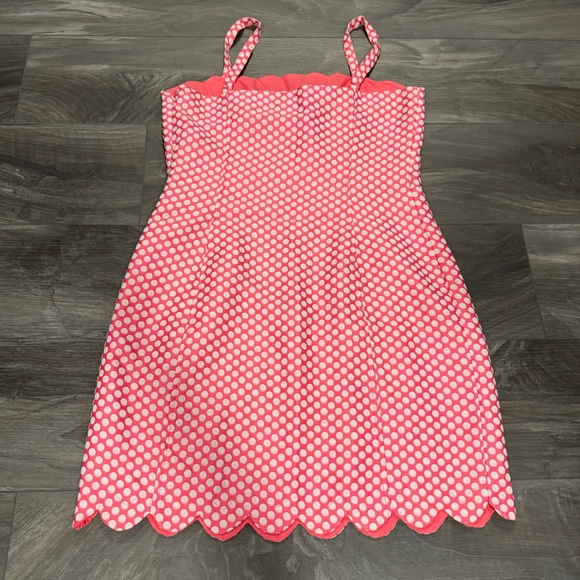 I HEART RONSON Pink & White Polka-Dot Dress sz 10 - Picture 2 of 7